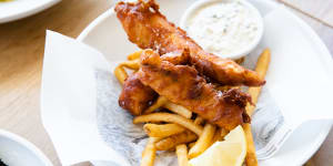 A classic bowl of fish and chips. 