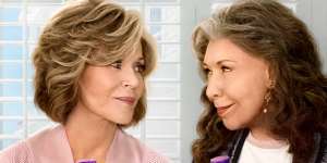Jane Fonda and Lily Tomlin play sex toy designers for older women in the Netflix series Grace and Frankie. 