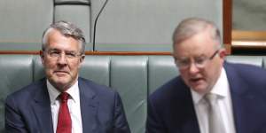 Shadow attorney-general Mark Dreyfus,left,with Labor leader Anthony Albanese,said the announcement from Michaelia Cash was a broken election promise.