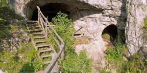 The Denisova cave,where excavations revealed interbreeding between Neanderthals and modern humans.