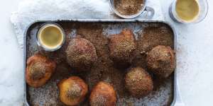 Ricotta and brown sugar doughnuts.