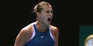 Aryna Sabalenka roared into the second week of the Australian Open for the third straight year with a clean win over former doubles partner Elise Mertens.