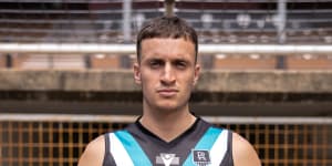 Orazio Fantasia in his new Port Adelaide gear.