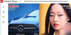 Mercedes swept up in China internet furore over model’s ‘slanted eyes’