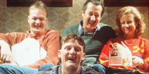 Laugh along with the Kerrigans (from left) Steve (Anthony Simcoe),Dale (Stephen Curry),Darryl (Michael Caton) and Sal (Anne Tenney) in The Castle.