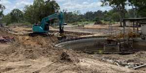 The old settling ponds at the Durack sewage plant are removed.