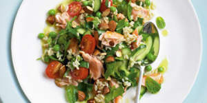 Healthy salmon salad.