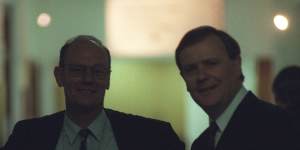 Tim Costello with brother Peter – then federal treasurer – in 1999. “One of my university friends remembers ‘when Peter Costello was more left wing and Tim Costello was right wing’.”
