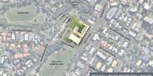 The location of the proposed school at the former Toowong Bowls Club.