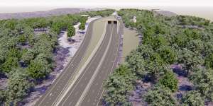An artist's impression of the northern entrance to the proposed tunnel under Blackheath in the Blue Mountains.
