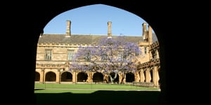 Window of opportunity:main quadrangle at Sydney University.