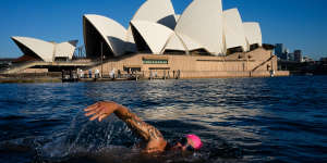 Marty Filipowski began swimming near the Sydney Opera House during the lockdown. 