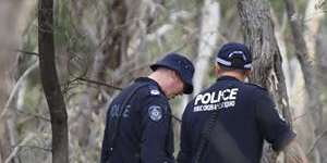 Police search in bushland near Goulburn as part of the investigation into the suspicious disappearance of Samah Baker. 