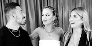 Jono Castano,Rita Ora and Amy Castano pictured in 2021.