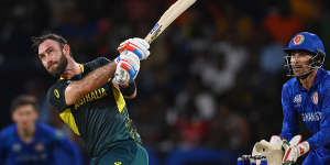 Glenn Maxwell threatened to win the game for Australia with the bat but was dismissed for 59 off 41 balls.