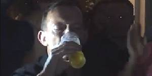 Tony Abbott finished a beer in 10 seconds on Saturday night.