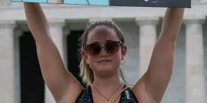 Fans and supporters of pop star Britney Spears protest at the Lincoln Memorial,during the “Free Britney” rally in July.