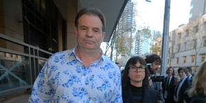 CFMEU boss John Setka at the Melbourne Magistrates Court in June with his wife Emma Walters by his side. 