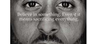 Former National Football League player Colin Kaepernick in a Nike advertisement.