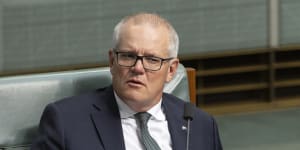 Former prime minister Scott Morrison during Question Time on Wednesday. 