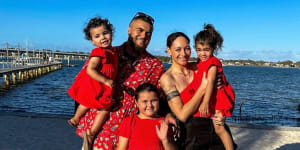 Cross River Rail worker Daniel Sa’u and his family in a photo posted on GoFundMe after his death.