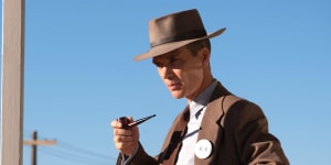 Cillian Murphy plays J. Robert Oppenheimer,in Oppenheimer.