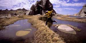 Glorious granite . . . rock formations highlight the rugged beauty of Kosciuszko National Park.