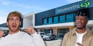 Social media stars Logan Paul and KSI were due to launch their new energy drink at Woolworths Midvale,of all places. Picture:6PR