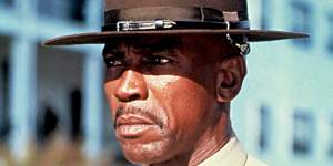 Louis Gossett playing marine drill sergeant Emil Foley in An Officer and a Gentleman.