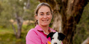 Courtney Moir and her border collie Blossom.