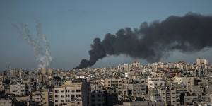 Cross-border air war:a fire north of Gaza City,along with rockets shot from from Gaza toward Israel.