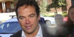 Lachlan Murdoch arrives at the Bondi Beach home of James Packer on Monday.