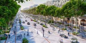 An architectural impression of the soon-to-be revamped Champs-ÃlysÃ©es in central Paris.Â 