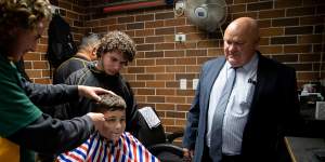 Granville Boys High principal,Noel Dixon,runs a barber workshop. 