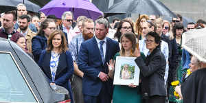 'My heart is full of sadness':Friends and family farewell Michaela Dunn