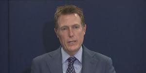 Attorney-General Christian Porter speaking at a press conference on Wednesday.