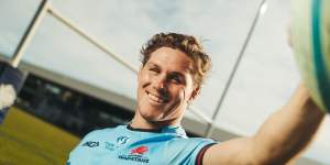Michael Hooper poses at the Waratahs headquarters in Daceyville.
