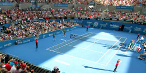 Inside Pat Rafter Arena at the Queensland Tennis Centre