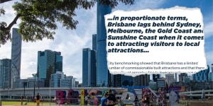 Brisbane is booming - there is a lag when it comes to tourists.
