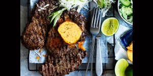 Neil Perry's minute steak with chipotle butter.