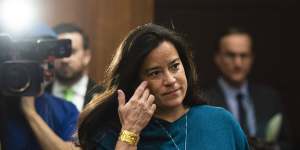 Canada's former attorney-general Jody Wilson-Raybould appears to testify in front of Canada's House of Commons Justice Committee. 