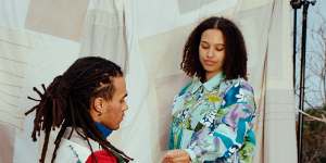 Designer Noah Johnson upcycles summer cast-offs into winter jackets,vests and pants.