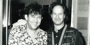 Jimmy Barnes pictured with Michael Gudinski in the 1990s. 
