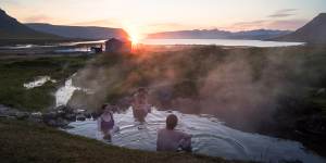 The hot spring in Reykjafjordur,Arnarfjordur. 