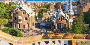 Guell Park features plenty of Antoni Gaudi's signature playful modernism,and is an idyllic place for a stroll. 