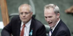 Immigration Minister David Coleman,right,and Scott Morrison both recused themselves from expenditure review committee and cabinet discussions on the issue.