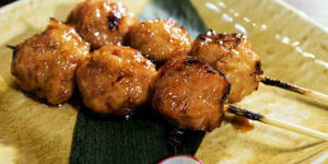 SYDNEY,AUSTRALIA - MAY 23:Tsukuni chicken meatballs at Toricya on May 23,2015 in Sydney,Australia. (Photo by Christopher Pearce/Fairfax Media)