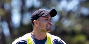 Kieran Foran trains with New Zealand at South Sydney’s Heffron Park on Thursday.