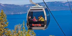 A gondola at Heavenly Mountain. A woman was stuck for 15 hours in freezing temperatures after her gondola stopped for the night.