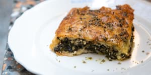 Go-to dish:Spanakopita with spinach,feta and lemon.